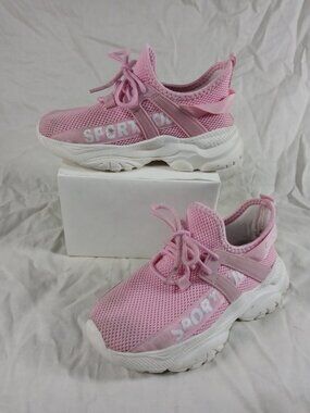 Shein Cute Girls Sports Athletic Pink/ White Fashion Sneakers Shoes Size 1